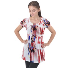 Fernando Torres Wallpaper Puff Sleeve Tunic Top by artworkshop