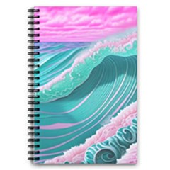 Pink Ocean Waves 5 5  X 8 5  Notebook by GardenOfOphir
