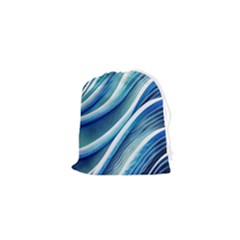 Blue Ocean Waves Drawstring Pouch (xs) by GardenOfOphir