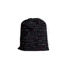 Black Background With Text Overlay Digital Art Mathematics Drawstring Pouch (small) by Jancukart