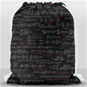 Black Background With Text Overlay Digital Art Mathematics Drawstring Bag (Large) View2