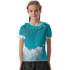 Clouds Hd Wallpaper Kids  Frill Chiffon Blouse by artworkshop