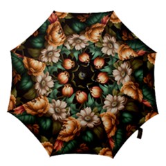Floral Flower Blossom Bloom Flora Hook Handle Umbrellas (large) by Ravend