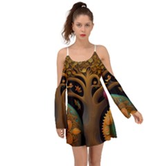 Trees Dream Generative Art Intricate Patterns Boho Dress by Ravend