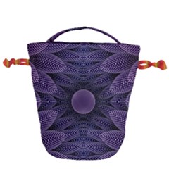 Gometric Shapes Geometric Pattern Purple Background Drawstring Bucket Bag by Ravend