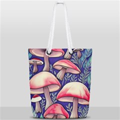 Enchanting Mushroom Enchantress Full Print Rope Handle Tote (small) by GardenOfOphir