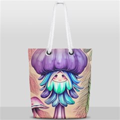Psychedelic Mushroom For Sorcery And Theurgy Full Print Rope Handle Tote (small) by GardenOfOphir
