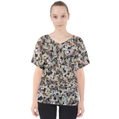 Mystic Geometry Abstract Print V-neck Dolman Drape Top by dflcprintsclothing