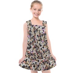 Mystic Geometry Abstract Print Kids  Cross Back Dress by dflcprintsclothing