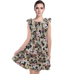 Mystic Geometry Abstract Print Tie Up Tunic Dress by dflcprintsclothing