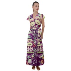 Toadstool Charm For Necromancy And Conjuration Flutter Sleeve Maxi Dress by GardenOfOphir