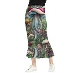 Craft Mushroom Maxi Fishtail Chiffon Skirt by GardenOfOphir
