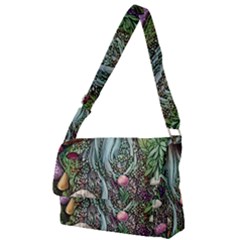 Craft Mushroom Full Print Messenger Bag (l) by GardenOfOphir