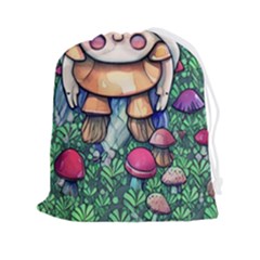 Foraging Natural Fairy Mushroom Craft Drawstring Pouch (2xl) by GardenOfOphir