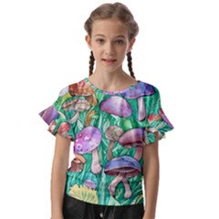 Forestcore Fantasy Farmcore Mushroom Foraging Kids  Cut Out Flutter Sleeves by GardenOfOphir