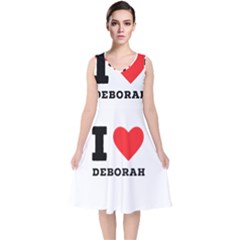 I Love Deborah V-neck Midi Sleeveless Dress  by ilovewhateva