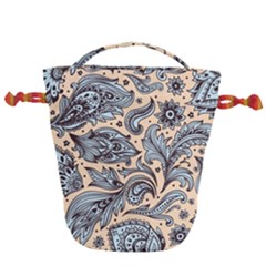 Texture Ornament Paisley Drawstring Bucket Bag by Jancukart