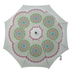 Flower Abstract Floral Hand Ornament Hand Drawn Mandala Hook Handle Umbrellas (large) by Jancukart