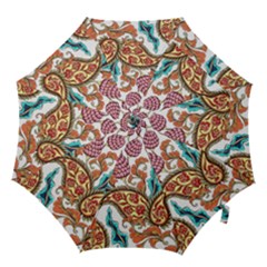 Flowers Pattern Texture White Background Paisley Hook Handle Umbrellas (large) by Jancukart
