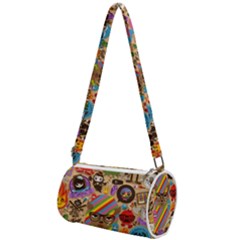 Multicolored Doodle Art Wallpaper Mini Cylinder Bag by Jancukart