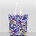 Blue Yellow Background Pattern Vector Texture Paisley Full Print Rope Handle Tote (Small) View1