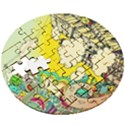 Doodle Wallpaper Artistic Surreal Wooden Puzzle Round View3