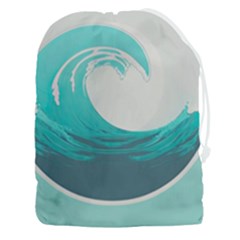 Tidal Wave Ocean Sea Tsunami Wave Minimalist Drawstring Pouch (3xl) by Pakemis