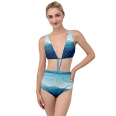 Ai Generated Ocean Waves Sea Water Nautical Tied Up Two Piece Swimsuit by Pakemis