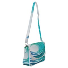Tsunami Tidal Wave Wave Minimalist Ocean Sea 2 Shoulder Bag With Back Zipper by Pakemis