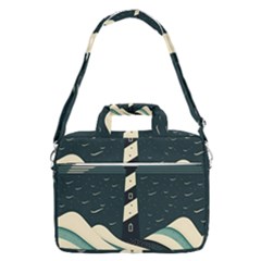 Lighthouse Abstract Ocean Sea Waves Water Blue Macbook Pro 16  Shoulder Laptop Bag by Pakemis