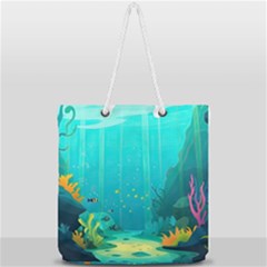 Intro Youtube Background Wallpaper Aquatic Water Full Print Rope Handle Tote (large) by Pakemis
