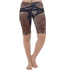 Rustic Charm Abstract Print Cropped Leggings  by dflcprintsclothing