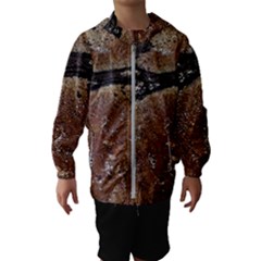 Rustic Charm Abstract Print Kids  Hooded Windbreaker by dflcprintsclothing