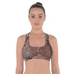 Rustic Charm Abstract Print Cross Back Sports Bra by dflcprintsclothing