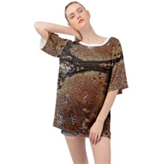 Rustic Charm Abstract Print Oversized Chiffon Top by dflcprintsclothing
