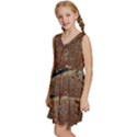 Rustic Charm Abstract Print Kids  Sleeveless Tiered Mini Dress View2