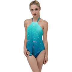 Ai Generated Ocean Sea Fish Aquatic Water Nature 3 Go With The Flow One Piece Swimsuit by Pakemis