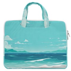 Ai Generated Ocean Waves Sea Water Anime Macbook Pro 13  Double Pocket Laptop Bag by Pakemis