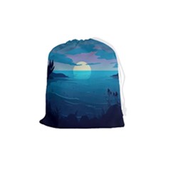 Ai Generated Ocean Sea Water Anime Nautical 2 Drawstring Pouch (medium) by Pakemis