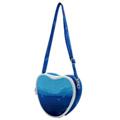 Ai Generated Ocean Sea Fish Underwater Water Heart Shoulder Bag by Pakemis