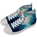 Ai Generated River Forest Woods Outdoors Women s Mid-Top Canvas Sneakers View2