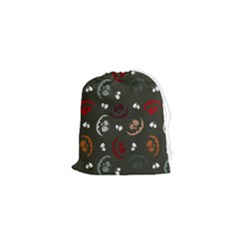 Art Halloween Pattern Creepy Design Digital Papers Drawstring Pouch (xs) by Wegoenart