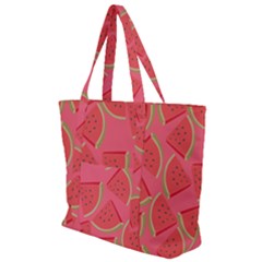 Watermelon Background Watermelon Wallpaper Zip Up Canvas Bag by Wegoenart