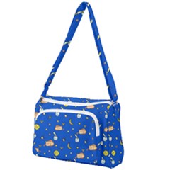 Cat Animals Sleep Stars Seamless Background Front Pocket Crossbody Bag by Wegoenart