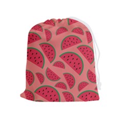 Watermelon Red Food Fruit Healthy Summer Fresh Drawstring Pouch (xl) by Wegoenart