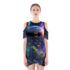 Fantasy People Mysticism Composing Shoulder Cutout One Piece Dress by Jancukart