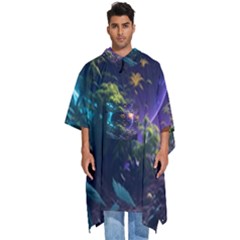 Fantasy People Mysticism Composing Men s Hooded Rain Ponchos by Jancukart