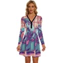 Fantasy Magic Magical Wizard Long Sleeve Deep V Mini Dress  View1