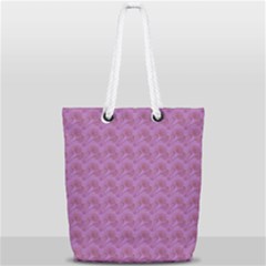 Violet Flowers Full Print Rope Handle Tote (small) by Sparkle