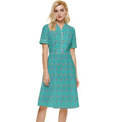 Flowers Button Top Knee Length Dress by Sparkle